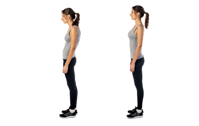 photo of women standing in two different posture positions - continence Foundation Ireland
